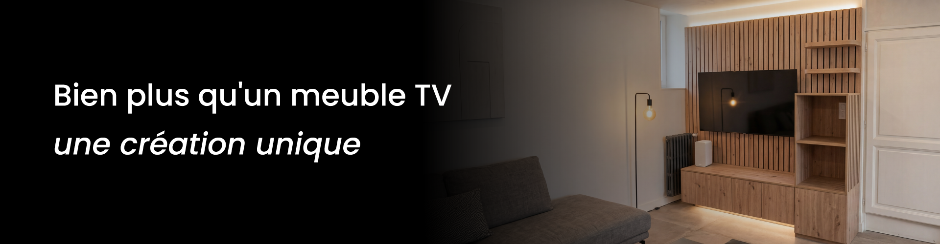 Meuble TV fabriqué sur-mesure par UP Le Mans