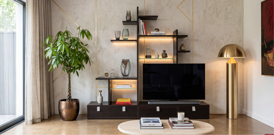 Meuble TV de salon fabriqué par UP Créateur d'Intérieur Le Mans