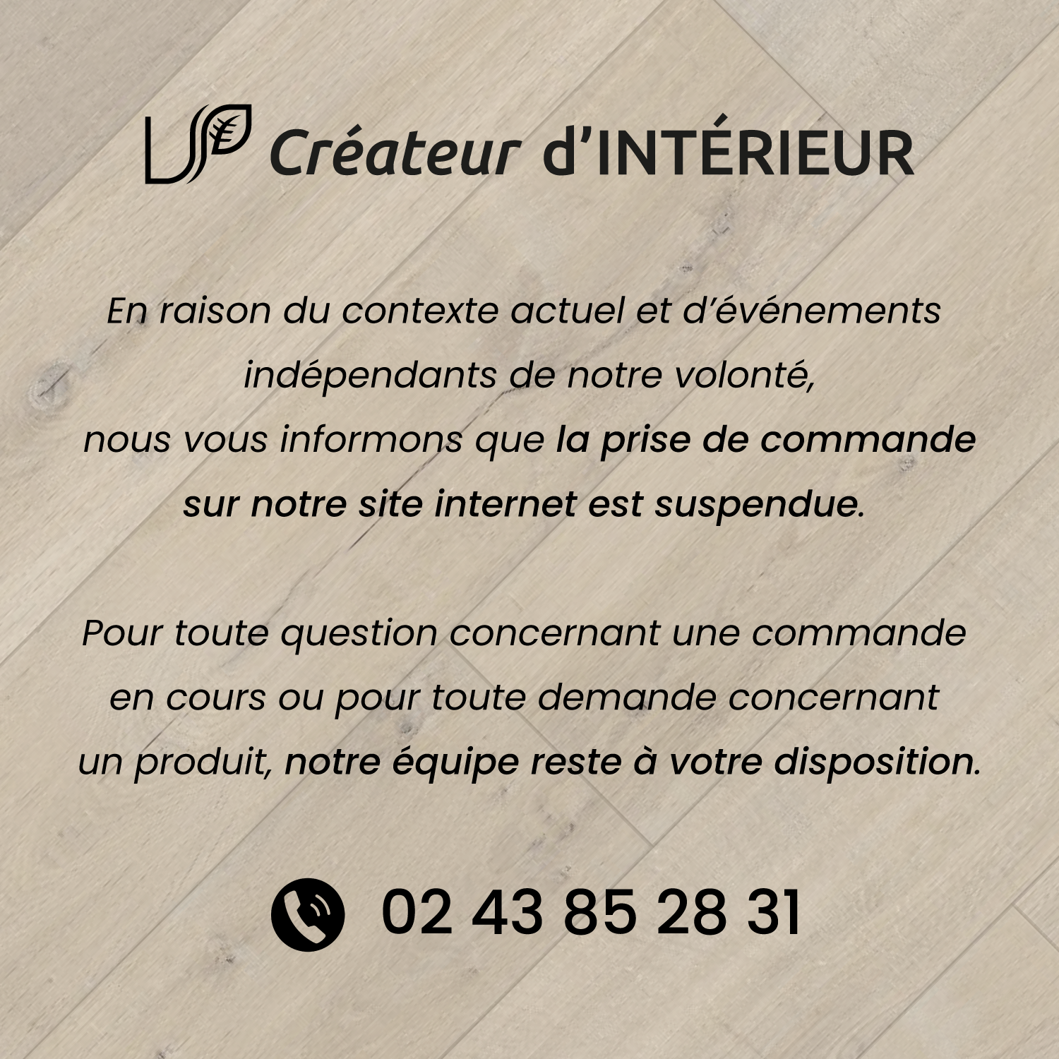 Pop UP Info prise de commande